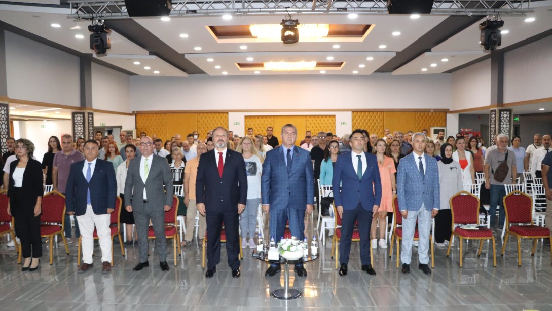 2023-2024 eğitim öğretim yılı Mersin İl Millî Eğitim Müdürlüğü I. Dönem İl/İlçe Zümre Başkanları Toplantısı, 2-3 Ekim 2023'te Suphi Öner Öğretmenevi Tarsus ve Anamur salonlarında gerçekleştirildi.